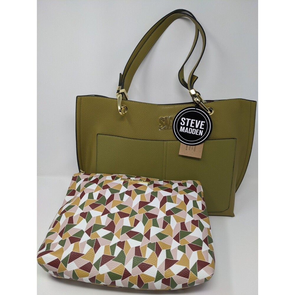Steve Madden Olive Green Bdonna Tote Bag in Bag Purse Geometric